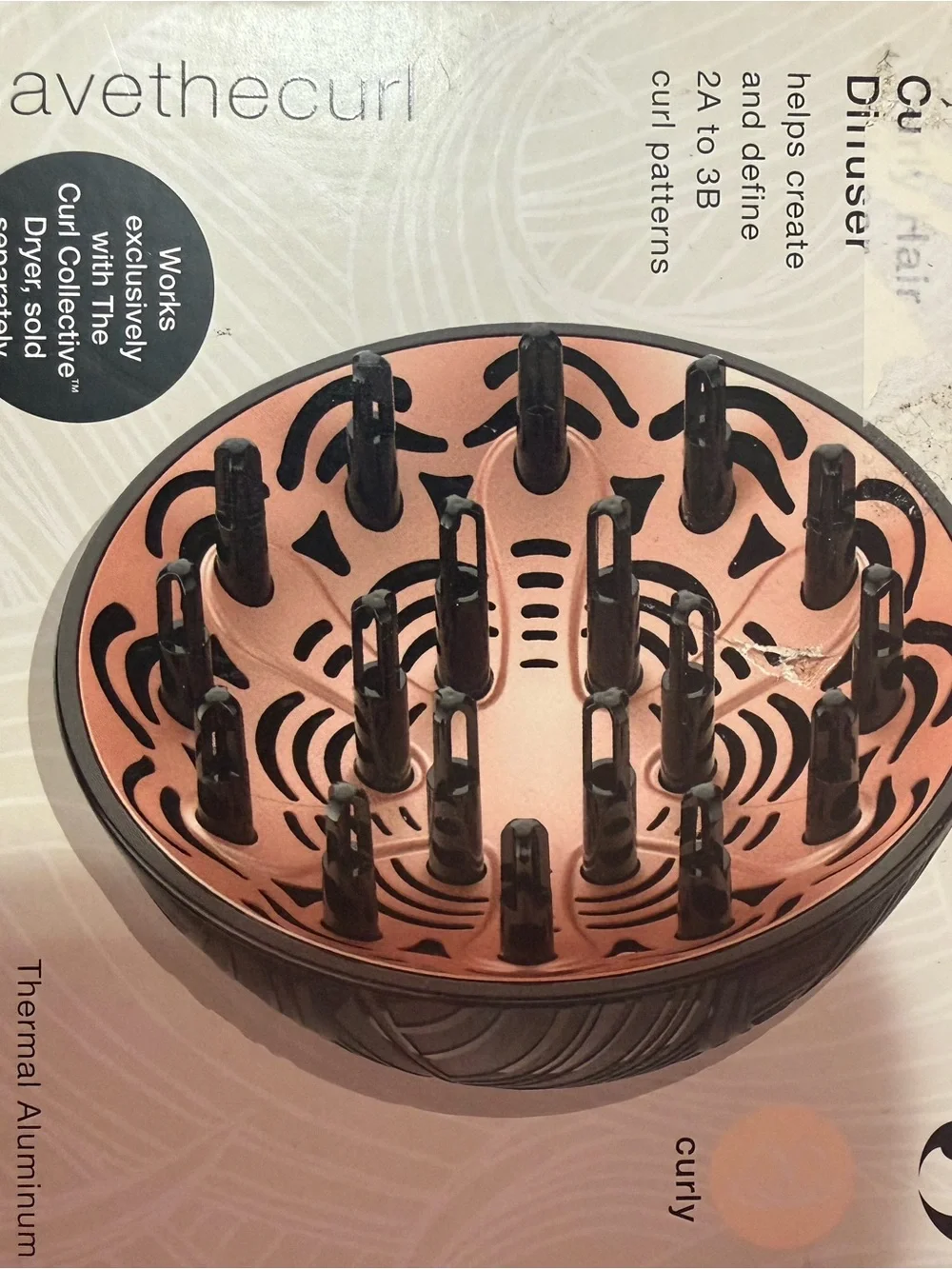 Save the Curl Hair Diffuser - Black with Rose Gold Interior